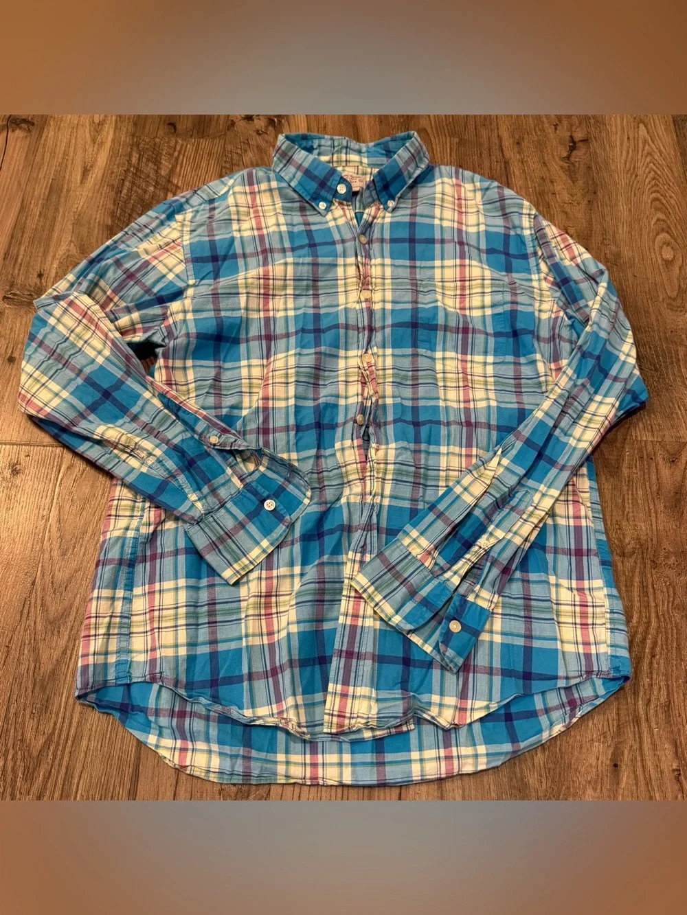 EUC J. Crew Men’s Plaid Button-Down Shirt - Large